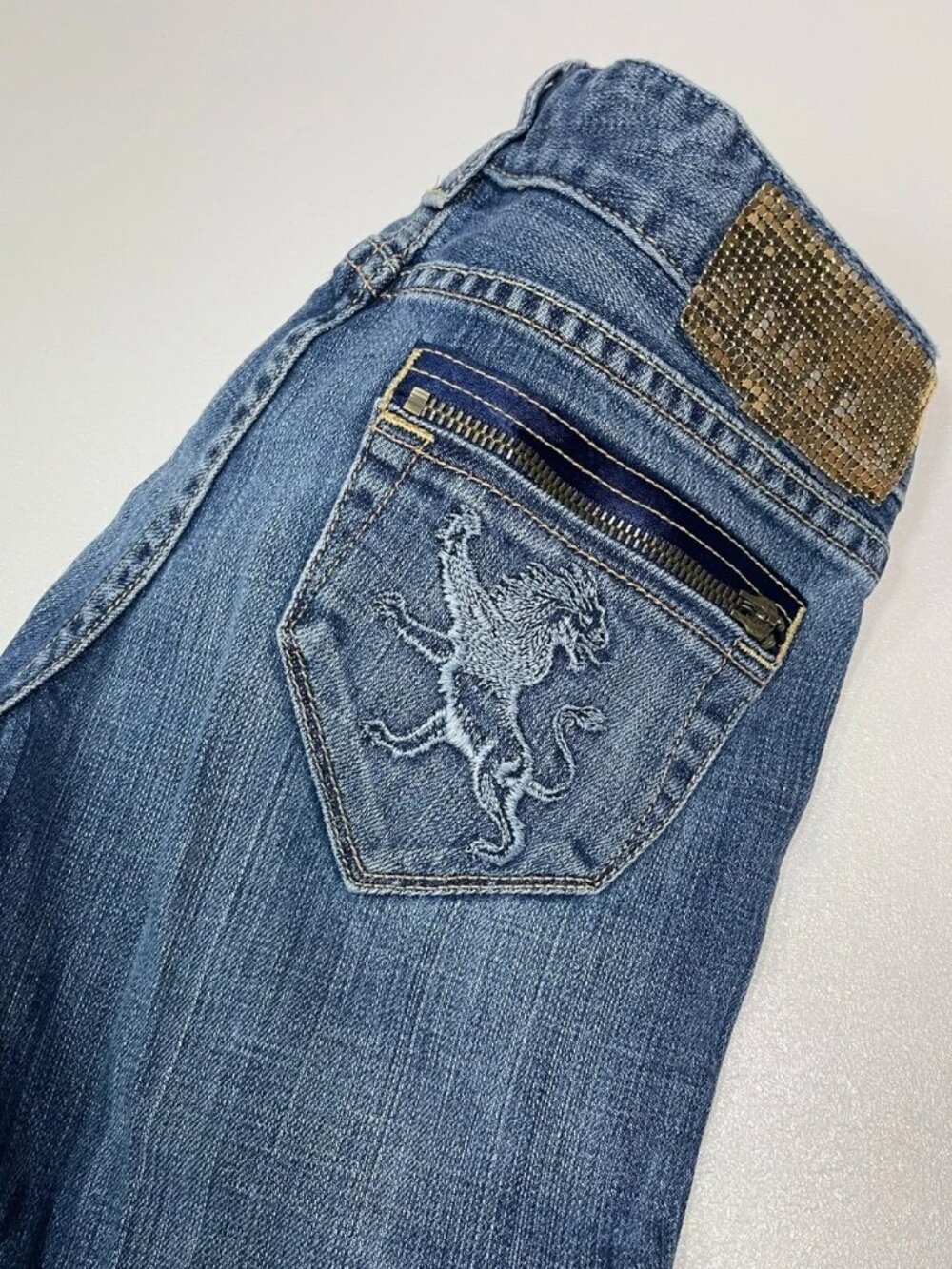 EXPRESS Y2K Zelda Skinny Quality Denim Iconic Express Lion Jeans Women’s Size 2 - Picture 7 of 12
